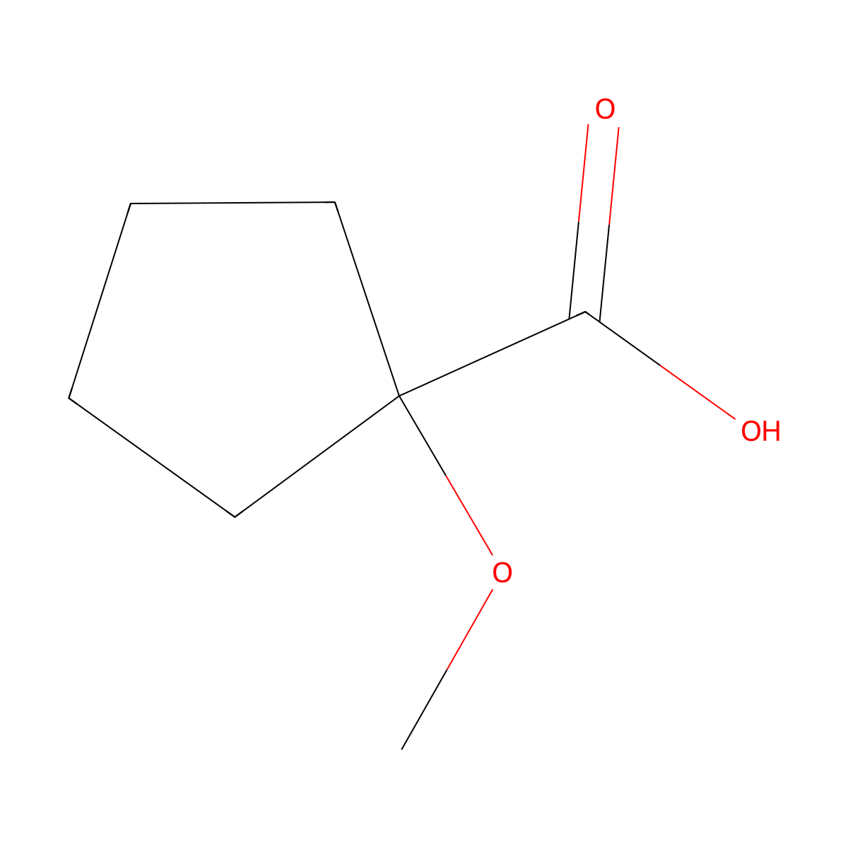 1-Methoxycyclopentane-1-carboxylic acid molecular structure, CAS 17860-28-5