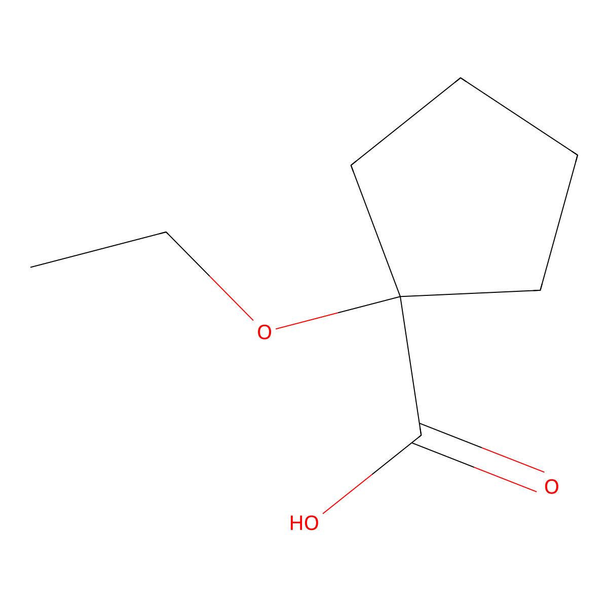 1-Ethoxycyclopentane-1-carboxylic acid molecular structure, CAS 17860-33-2