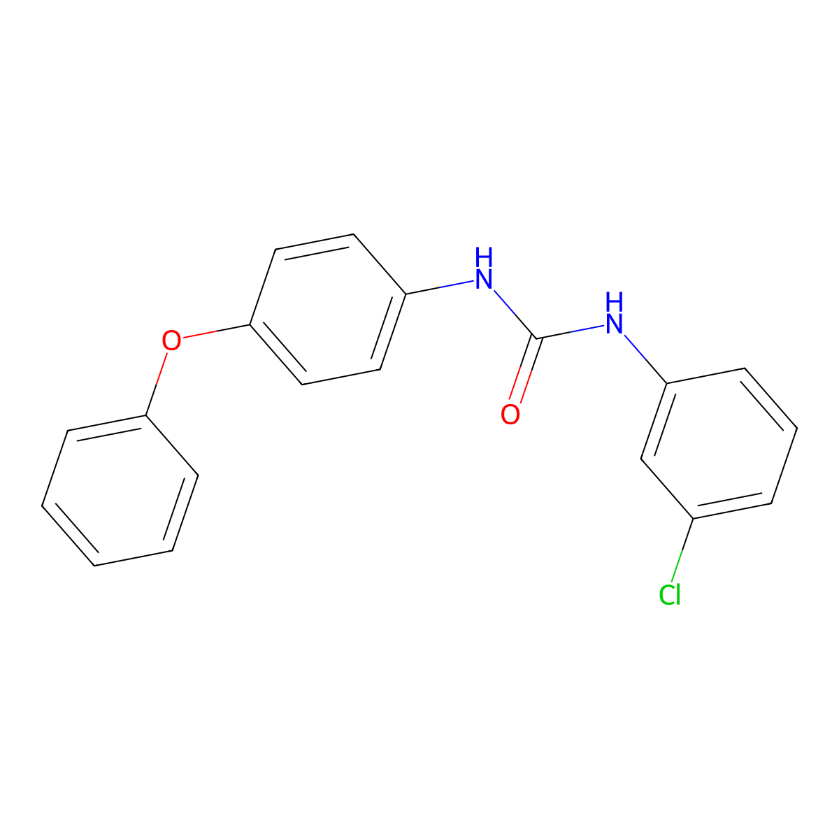 N-(3-Chlorophenyl)-N'-(4-phenoxyphenyl)urea molecular structure, CAS 178607-15-3