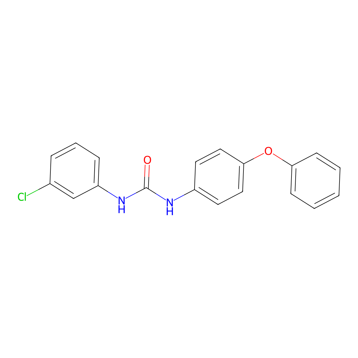 N-(3-Chlorophenyl)-N'-(4-phenoxyphenyl)urea molecular structure, CAS 178607-15-3