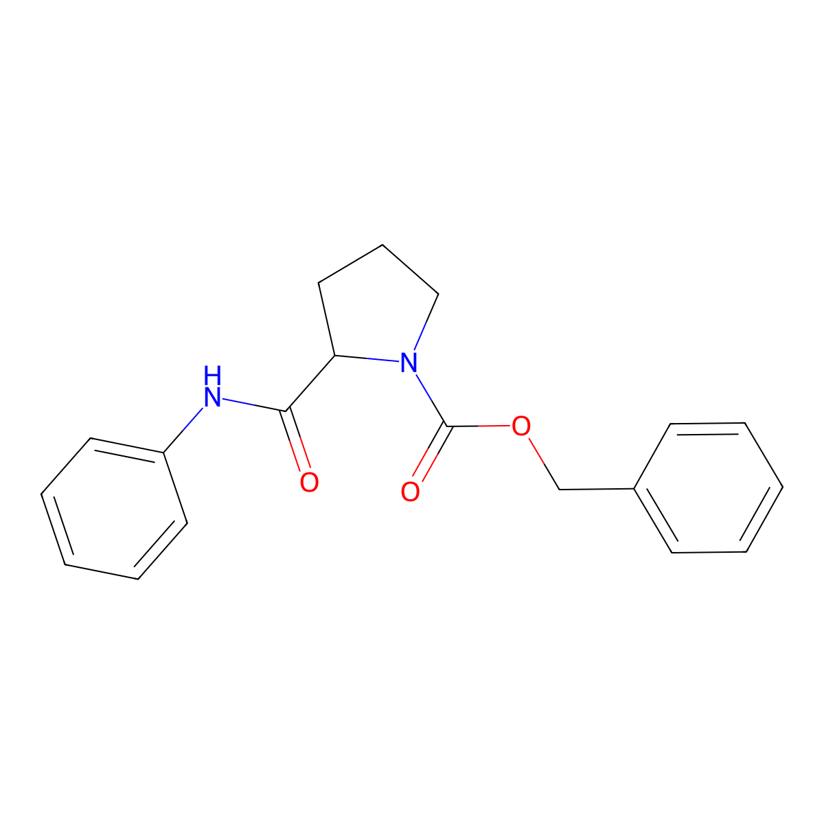 Benzyl 2-(phenylcarbamoyl)pyrrolidine-1-carboxylate molecular structure, CAS 1786082-10-7