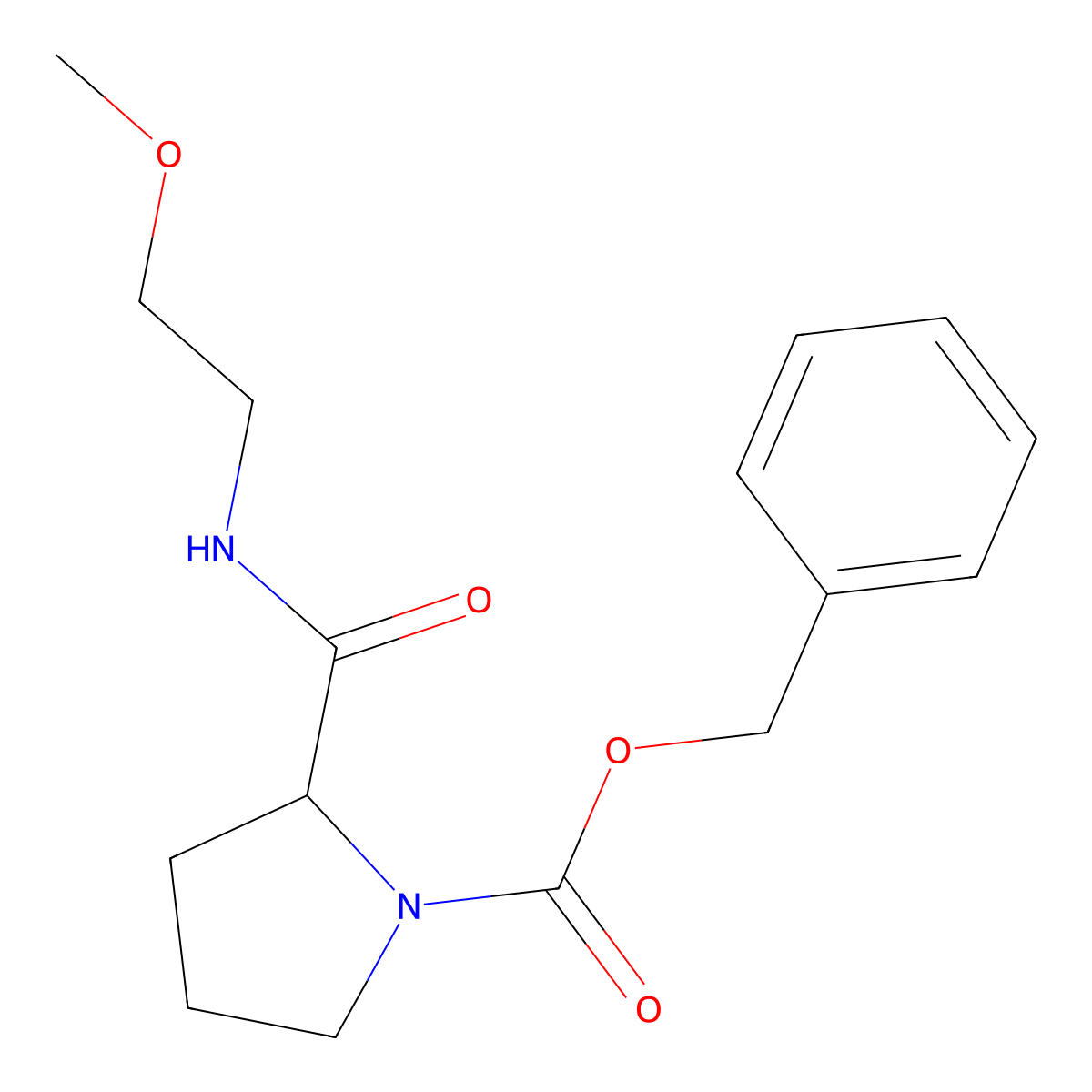 Benzyl 2-[(2-methoxyethyl)carbamoyl]pyrrolidine-1-carboxylate molecular structure, CAS 1786090-37-6