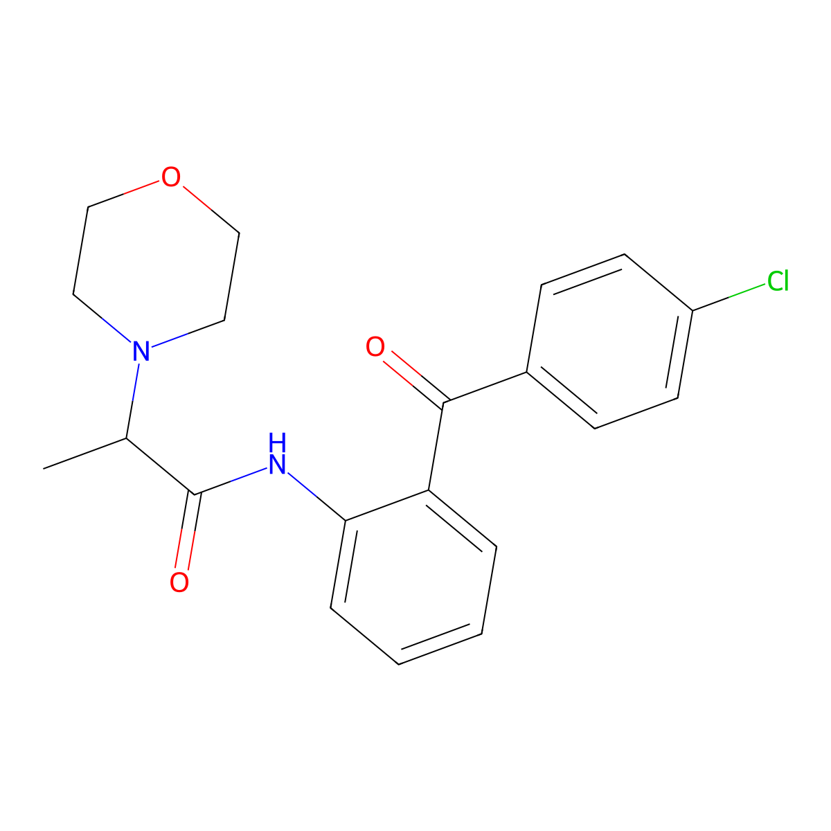 N-[2-(4-chlorobenzoyl)phenyl]-2-(morpholin-4-yl)propanamide molecular structure, CAS 1786096-76-1