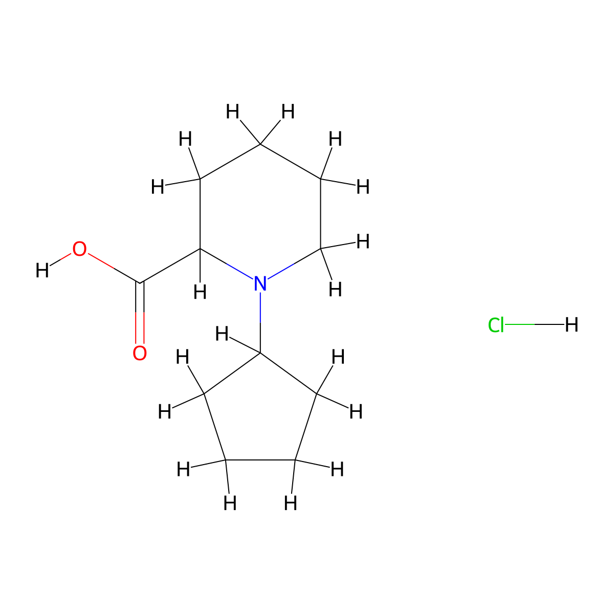 1-Cyclopentylpiperidine-2-carboxylic acid hydrochloride molecular structure, CAS 1786116-15-1