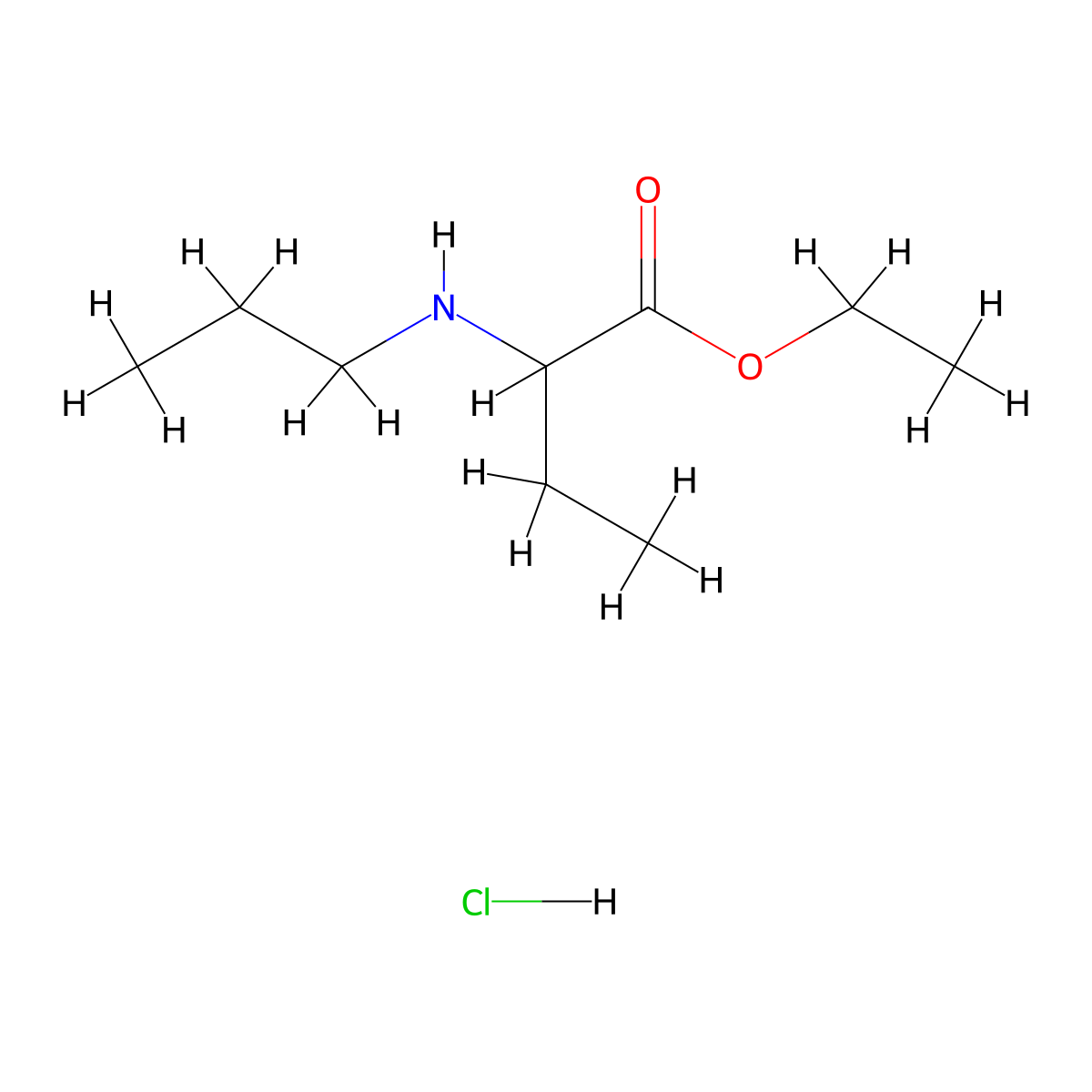 Ethyl 2-(propylamino)butanoate hydrochloride molecular structure, CAS 1786116-16-2