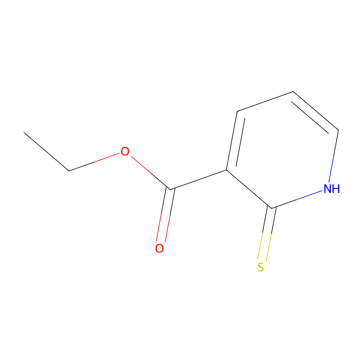 Ethyl 2-sulfanylpyridine-3-carboxylate molecular structure, CAS 178613-27-9