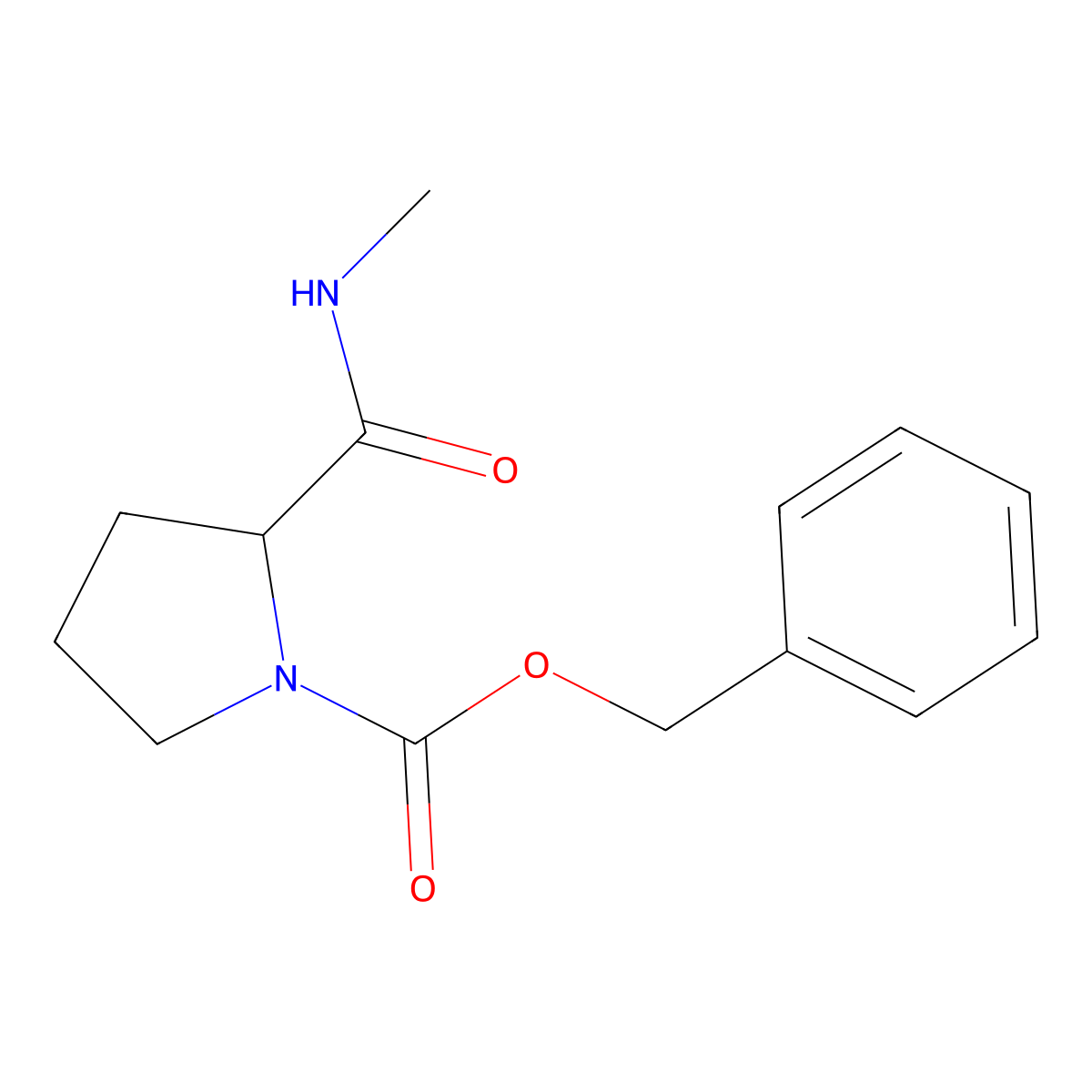 Benzyl 2-(methylcarbamoyl)pyrrolidine-1-carboxylate molecular structure, CAS 1786140-24-6