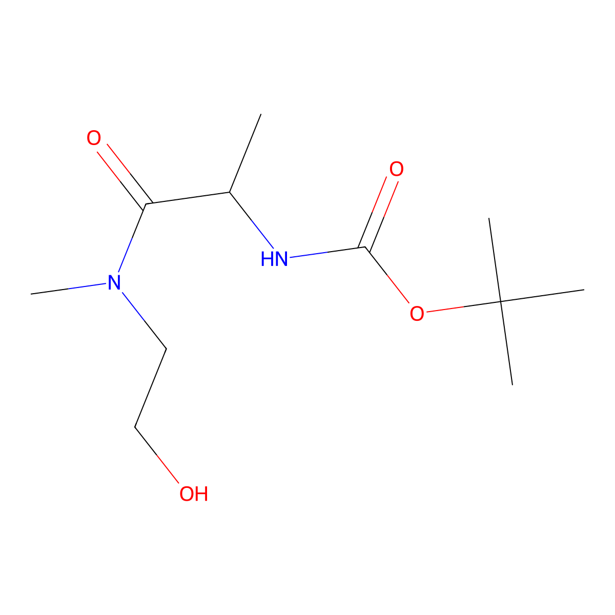 tert-butyl N-{1-[(2-hydroxyethyl)(methyl)carbamoyl]ethyl}carbamate molecular structure, CAS 1786145-84-3