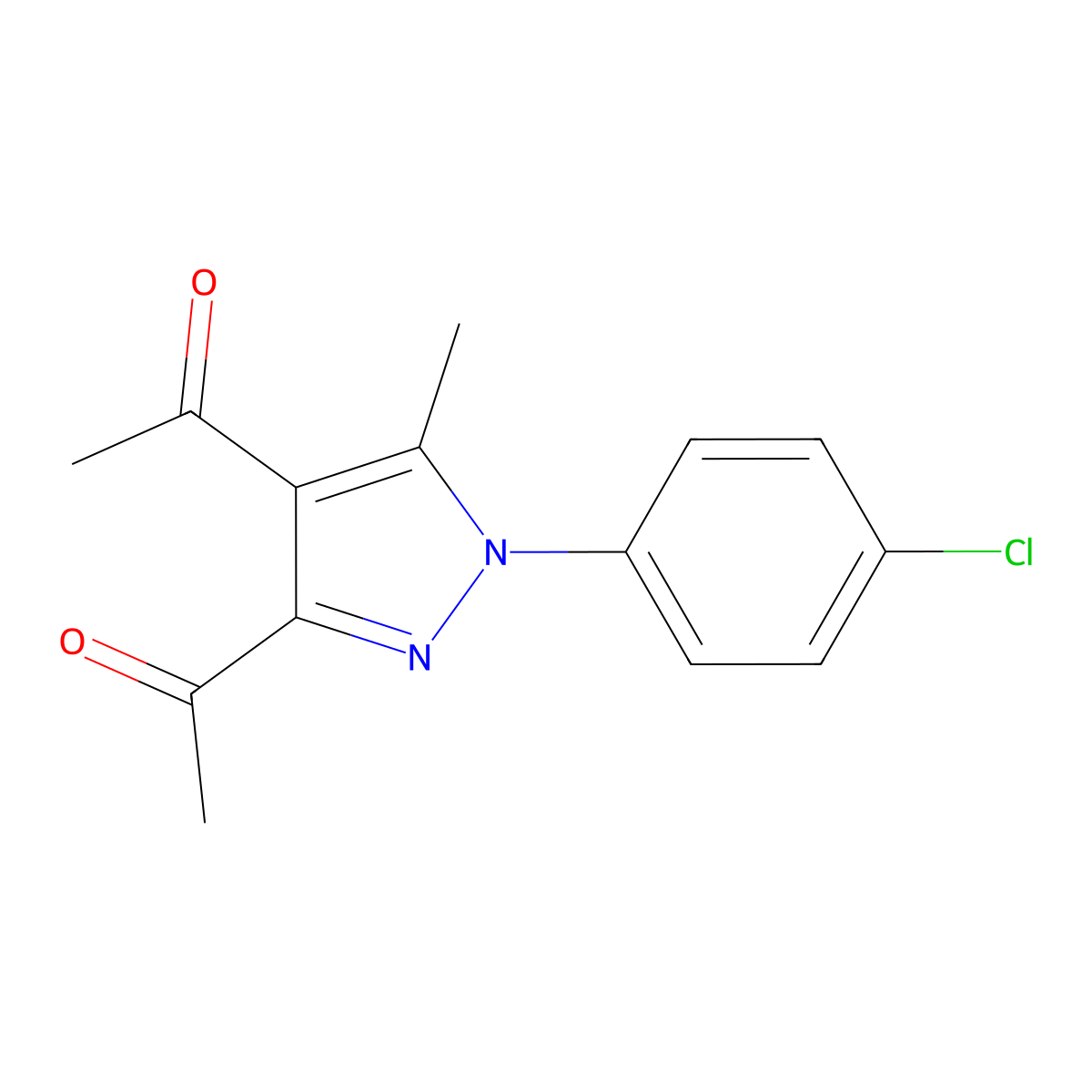 3,4-Diacetyl-1-(4-chlorophenyl)-5-methylpyrazole molecular structure, CAS 178615-93-5