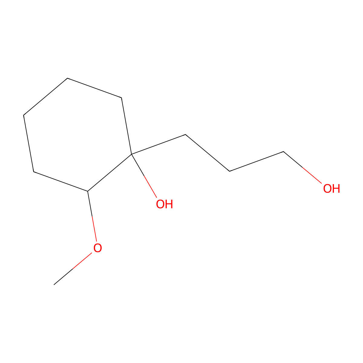 1-(3-Hydroxypropyl)-2-methoxycyclohexan-1-ol molecular structure, CAS 1786215-49-3
