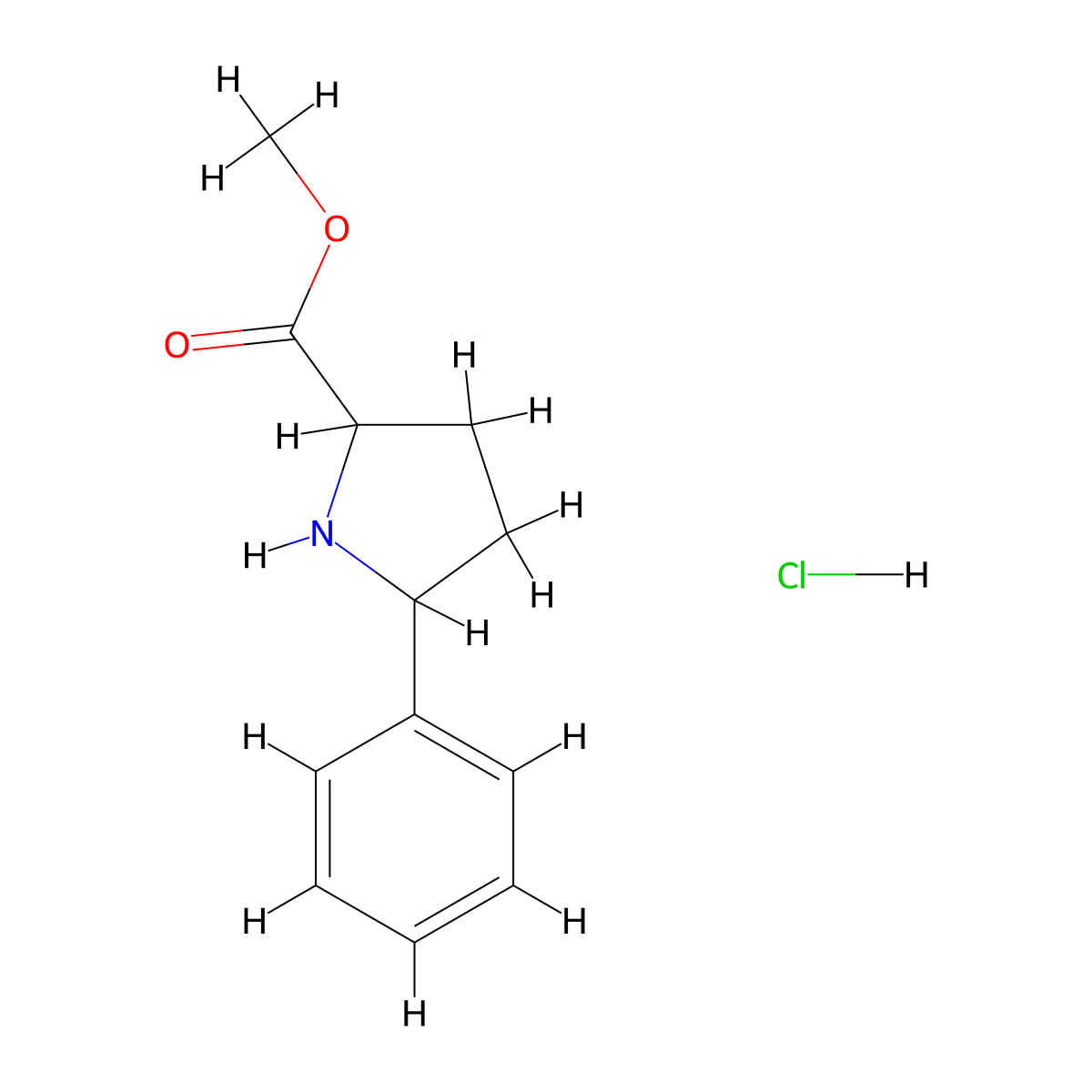Methyl 5-phenylpyrrolidine-2-carboxylate hydrochloride molecular structure, CAS 1786224-47-2