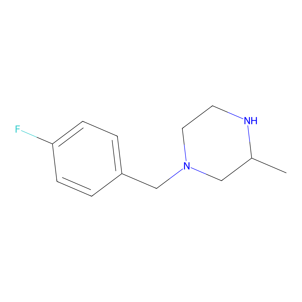 1-(4-Fluorobenzyl)-3-methylpiperazine molecular structure, CAS 178624-87-8