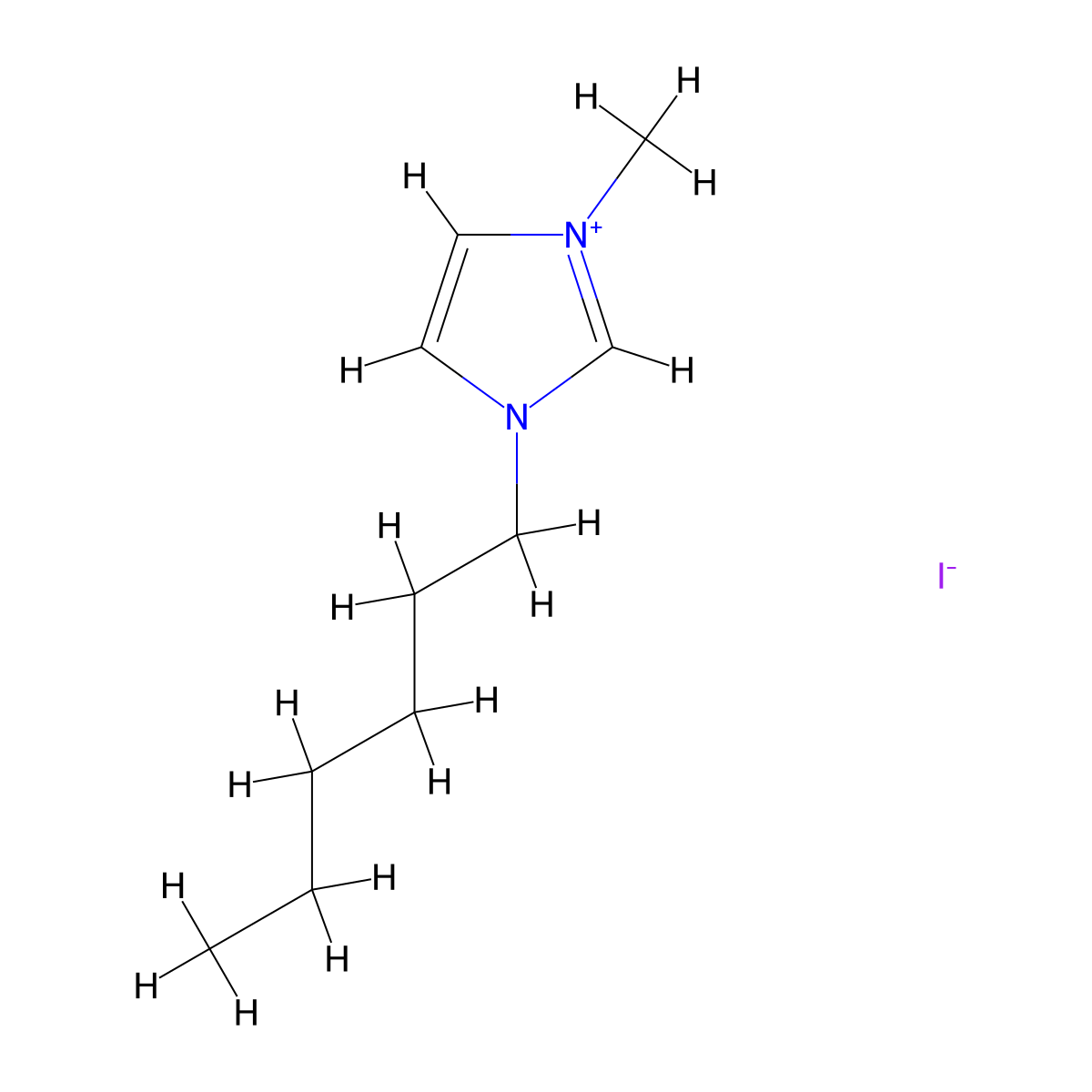 1-Hexyl-3-methylimidazolium Iodide molecular structure, CAS 178631-05-5