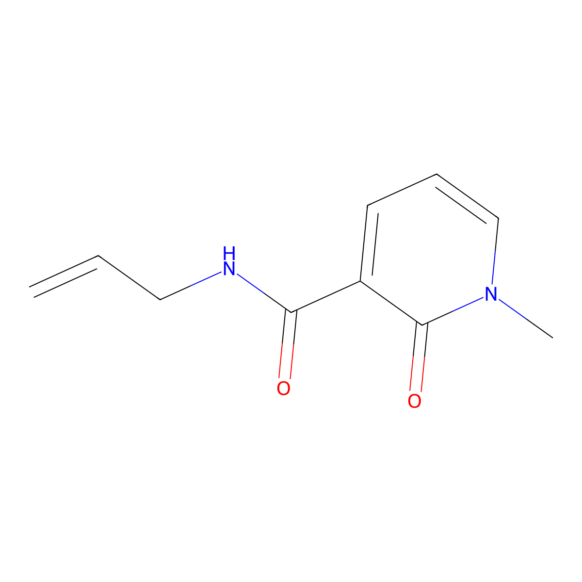 N-allyl-1-methyl-2-oxo-1,2-dihydropyridine-3-carboxamide molecular structure, CAS 1786329-68-7