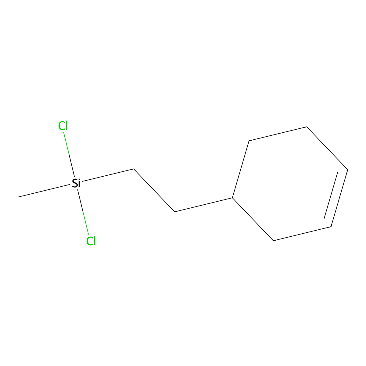 Cyclohexene, 4-(2-(dichloromethylsilyl)ethyl)- molecular structure, CAS 17864-93-6