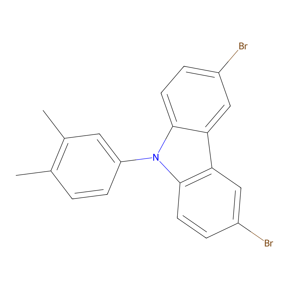 3,6-Dibromo-9-(3,4-dimethylphenyl)-9H-carbazole molecular structure, CAS 1786404-06-5