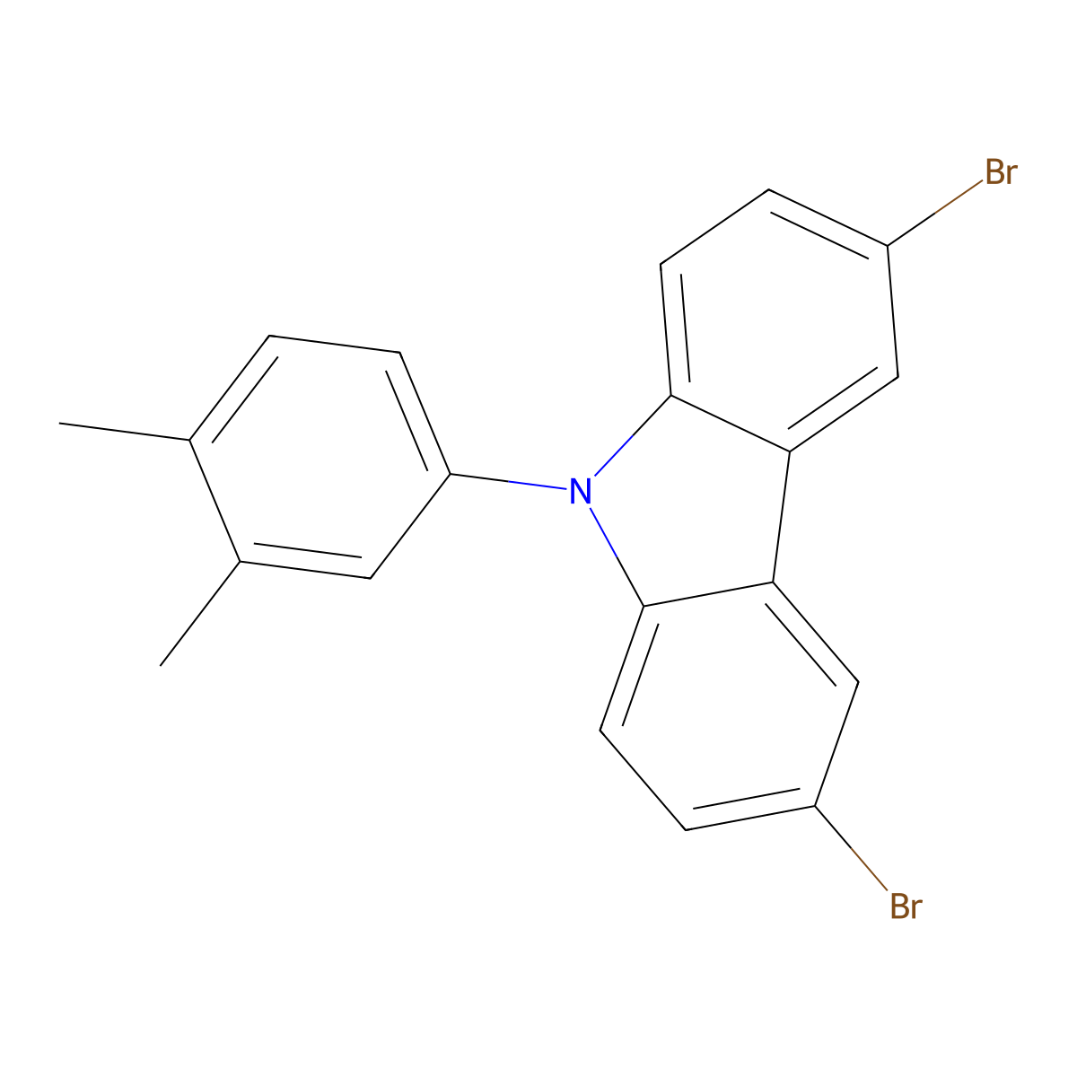 3,6-Dibromo-9-(3,4-dimethylphenyl)-9H-carbazole molecular structure, CAS 1786404-06-5