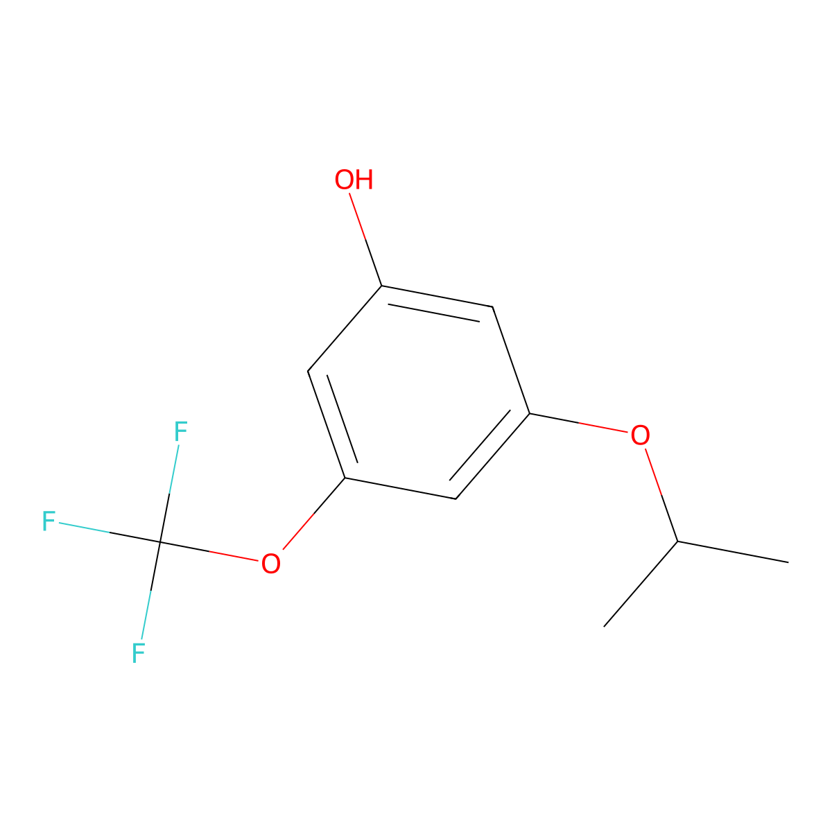3-(Propan-2-yloxy)-5-(trifluoromethoxy)phenol molecular structure, CAS 1786437-35-1