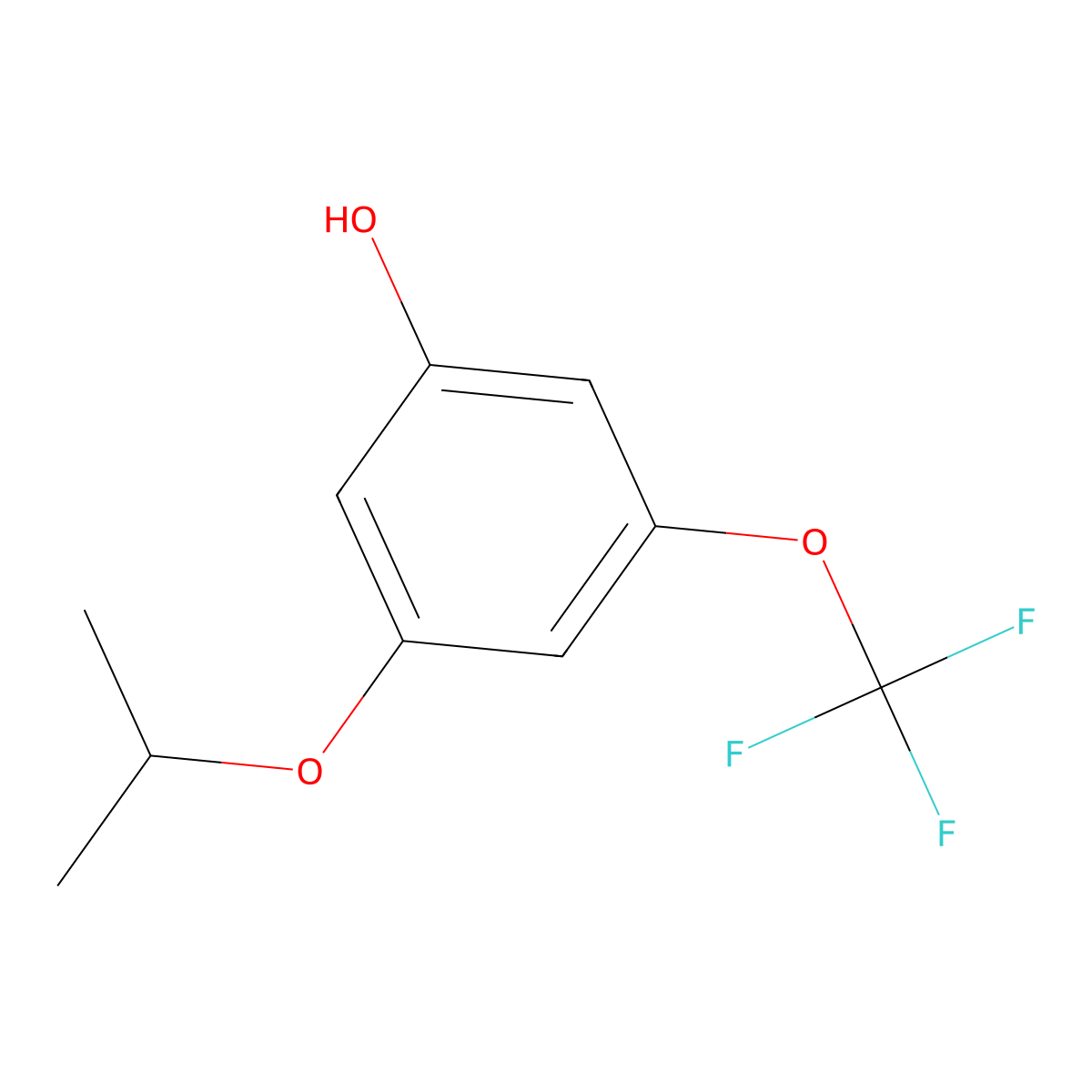3-(Propan-2-yloxy)-5-(trifluoromethoxy)phenol molecular structure, CAS 1786437-35-1