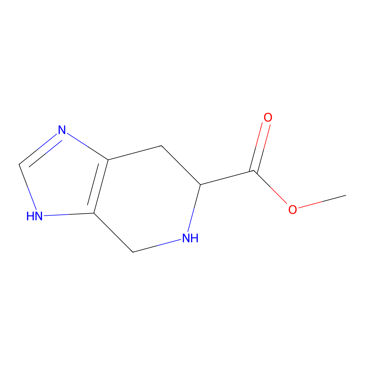 methyl (6R)-1H,4H,5H,6H,7H-imidazo[4,5-c]pyridine-6-carboxylate molecular structure, CAS 1786472-73-8