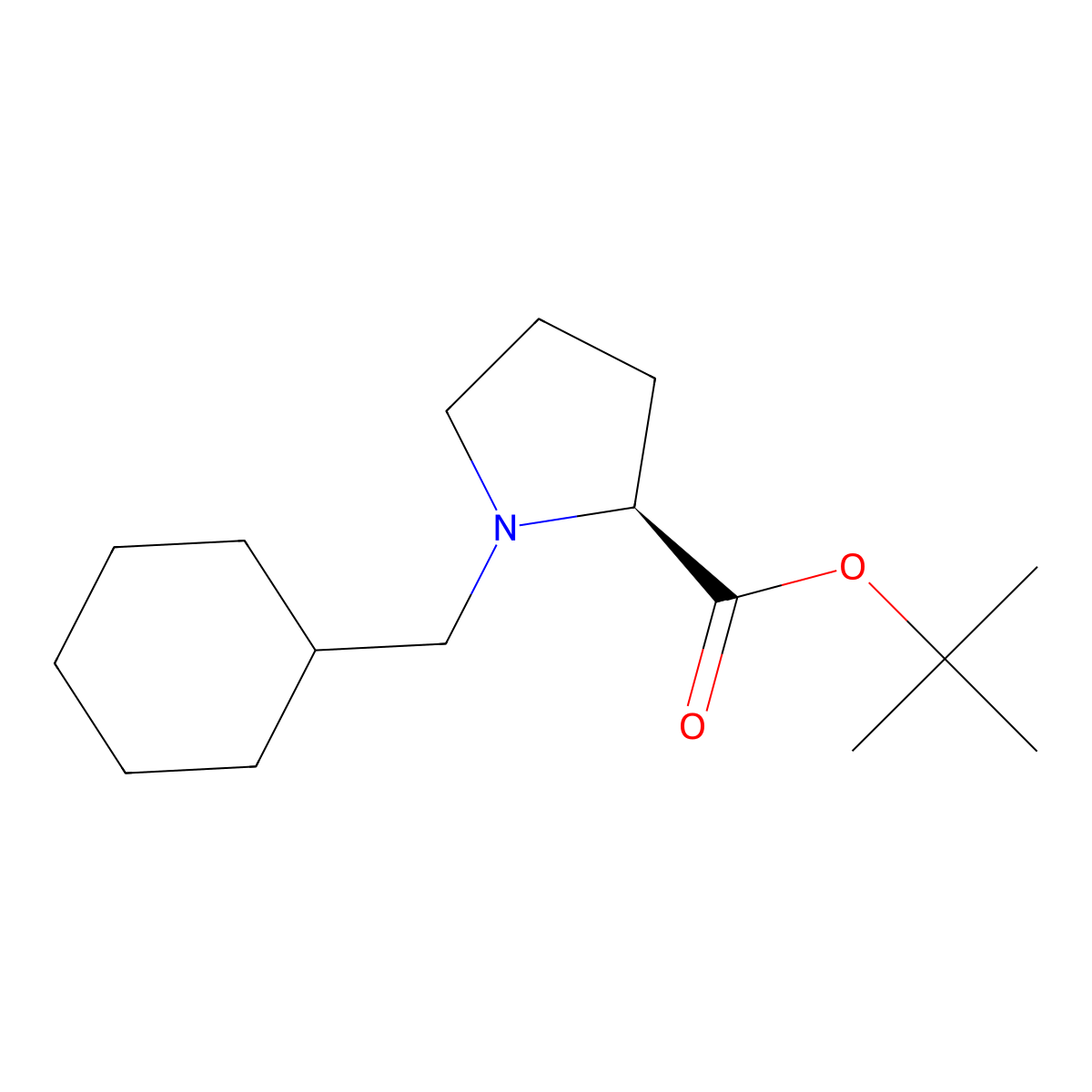 tert-butyl (2S)-1-(cyclohexylmethyl)pyrrolidine-2-carboxylate molecular structure, CAS 1786494-45-8