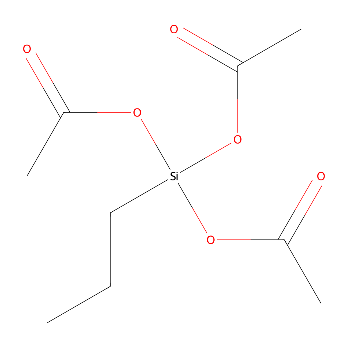 Propylsilanetriyl triacetate molecular structure, CAS 17865-07-5