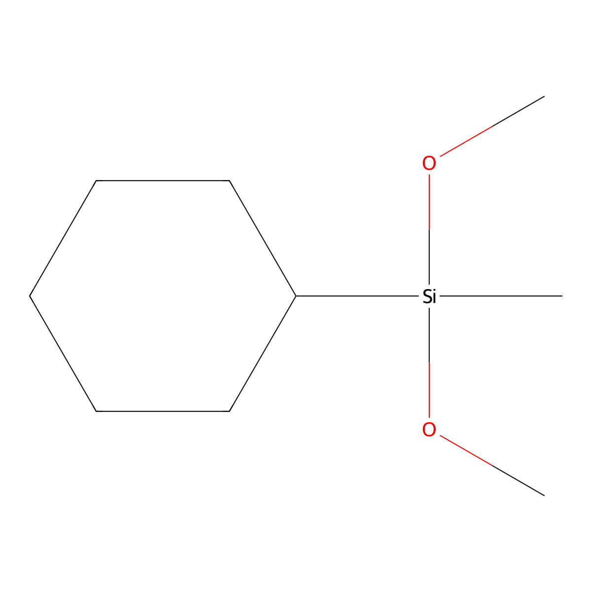 Cyclohexane, (dimethoxymethylsilyl)- molecular structure, CAS 17865-32-6