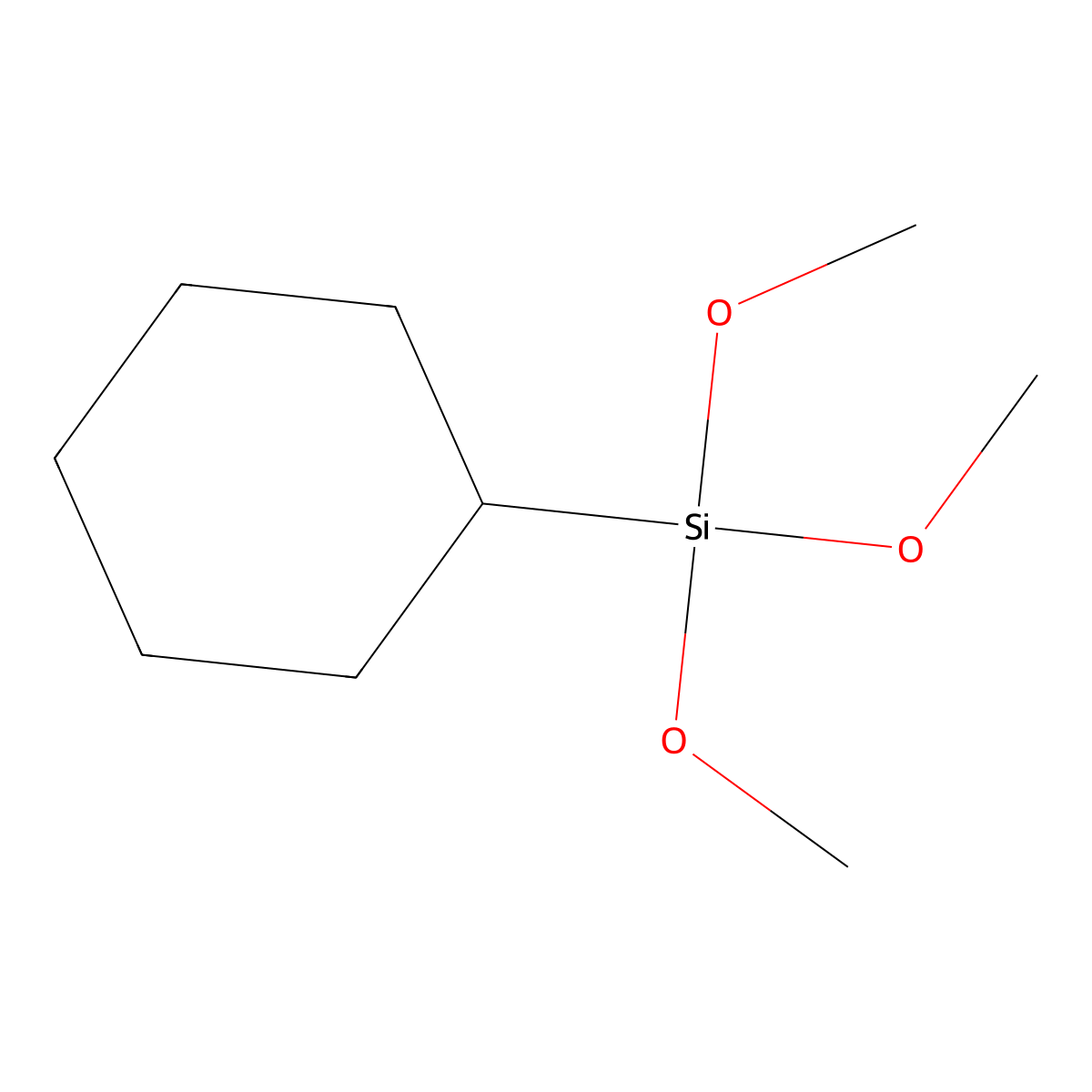 Cyclohexyltrimethoxysilane molecular structure, CAS 17865-54-2