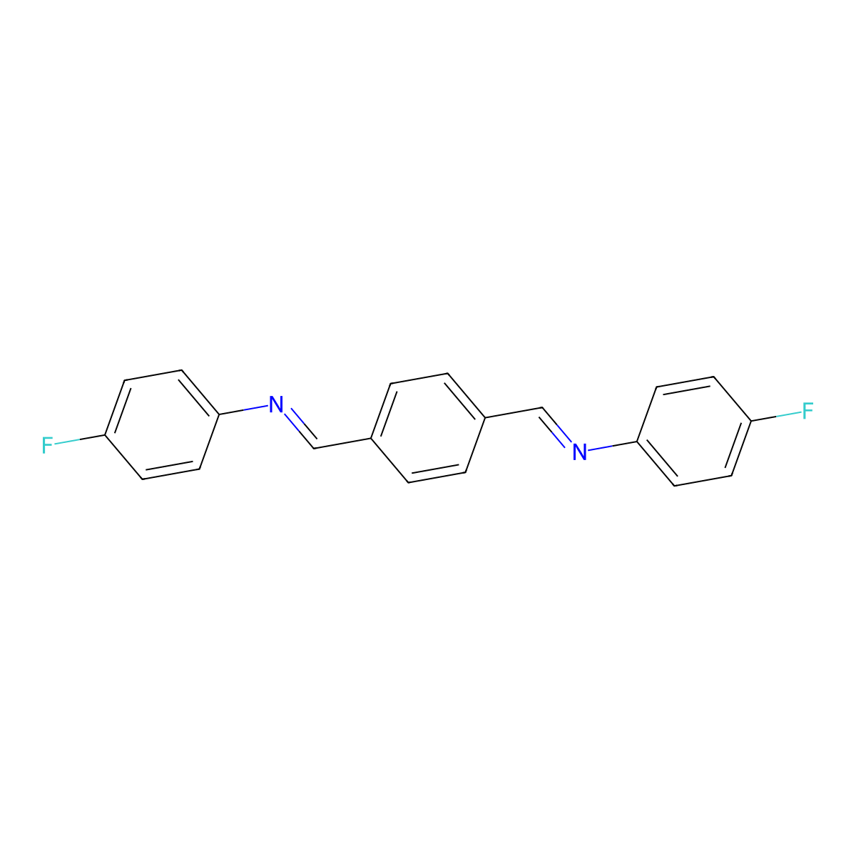 N,N'-Terephthalylidene-bis(4-fluoroaniline) molecular structure, CAS 17866-84-1