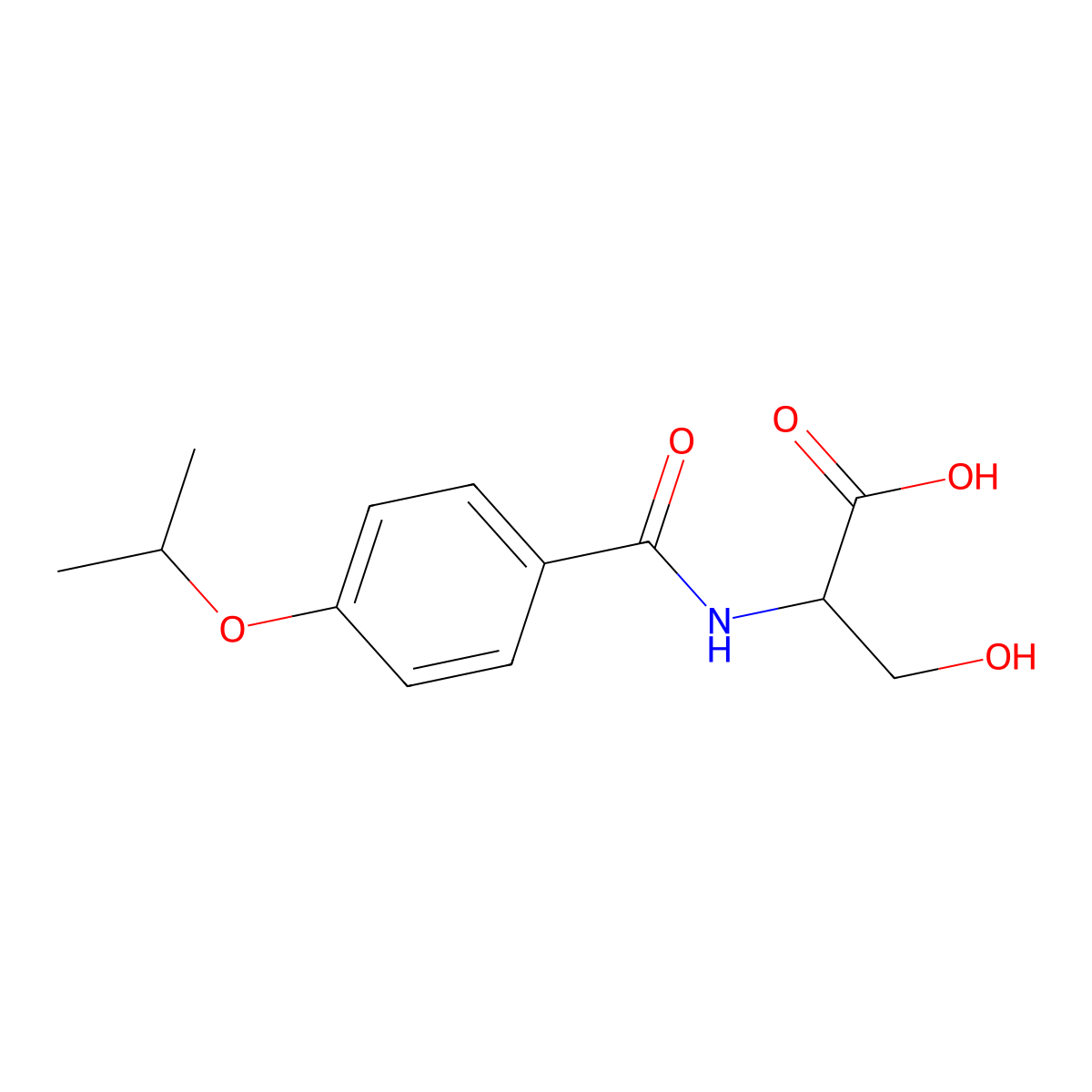 3-Hydroxy-2-(4-isopropoxy-benzoylamino)-propionic acid molecular structure, CAS 1786621-25-7