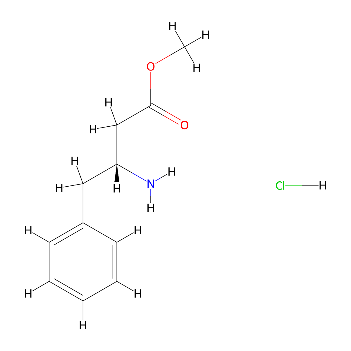 methyl (3R)-3-amino-4-phenylbutanoate hydrochloride molecular structure, CAS 178665-35-5