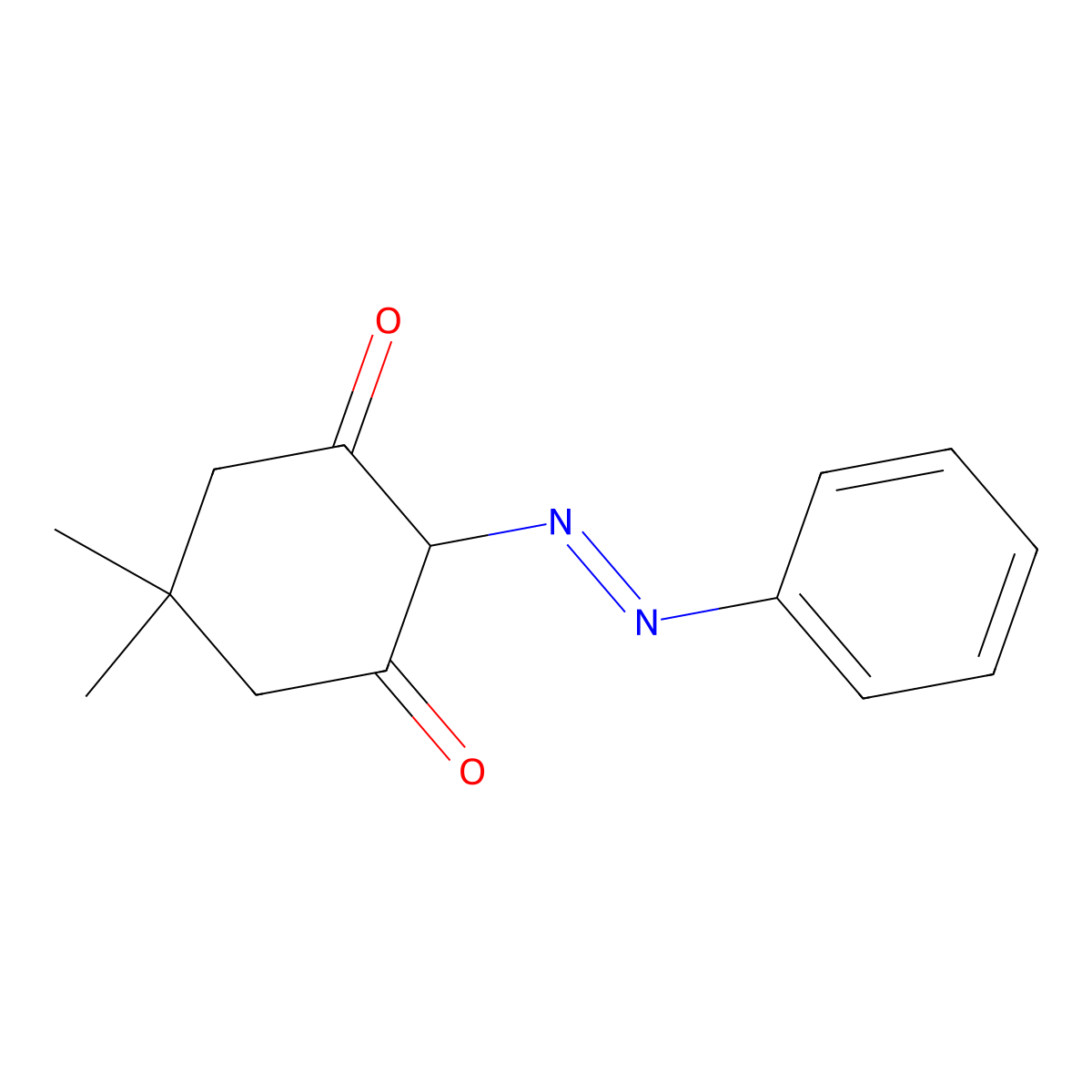 5,5-Dimethyl-2-(phenyldiazenyl)cyclohexane-1,3-dione molecular structure, CAS 17867-43-5