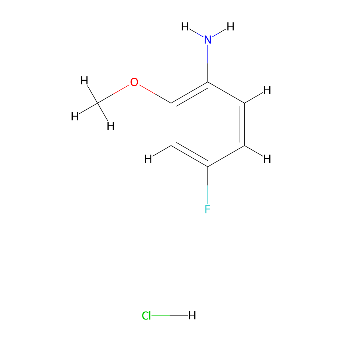 4-Fluoro-2-methoxyaniline hydrochloride molecular structure, CAS 178671-97-1