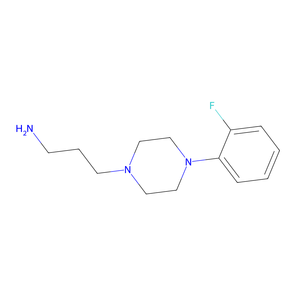 3-(4-(2-Fluorophenyl)piperazin-1-yl)propan-1-amine molecular structure, CAS 178672-12-3