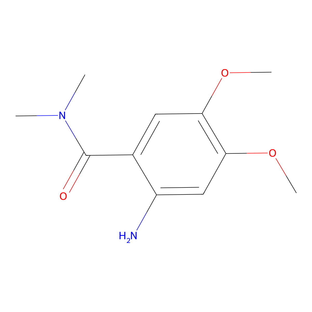 2-amino-4,5-dimethoxy-N,N-dimethylbenzamide molecular structure, CAS 178672-25-8