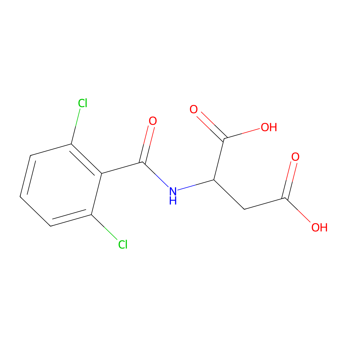 (2S)-2-[(2,6-dichlorophenyl)formamido]butanedioic acid molecular structure, CAS 1786734-56-2