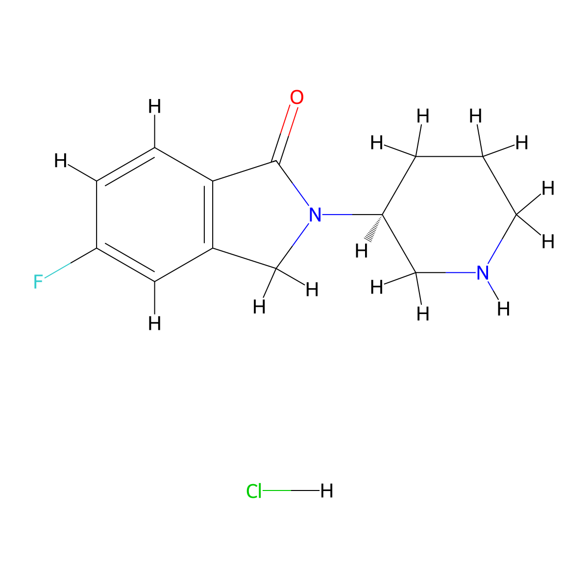 (S)-5-Fluoro-2-(piperidin-3-yl)isoindolin-1-one hydrochloride molecular structure, CAS 1786742-87-7