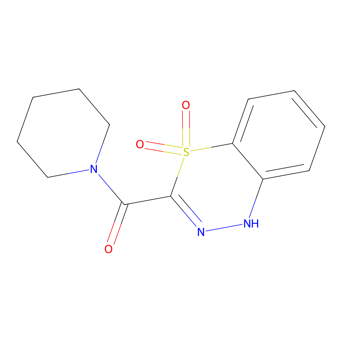 3-(piperidin-1-ylcarbonyl)-1H-4,1,2-benzothiadiazine 4,4-dioxide molecular structure, CAS 178675-01-9