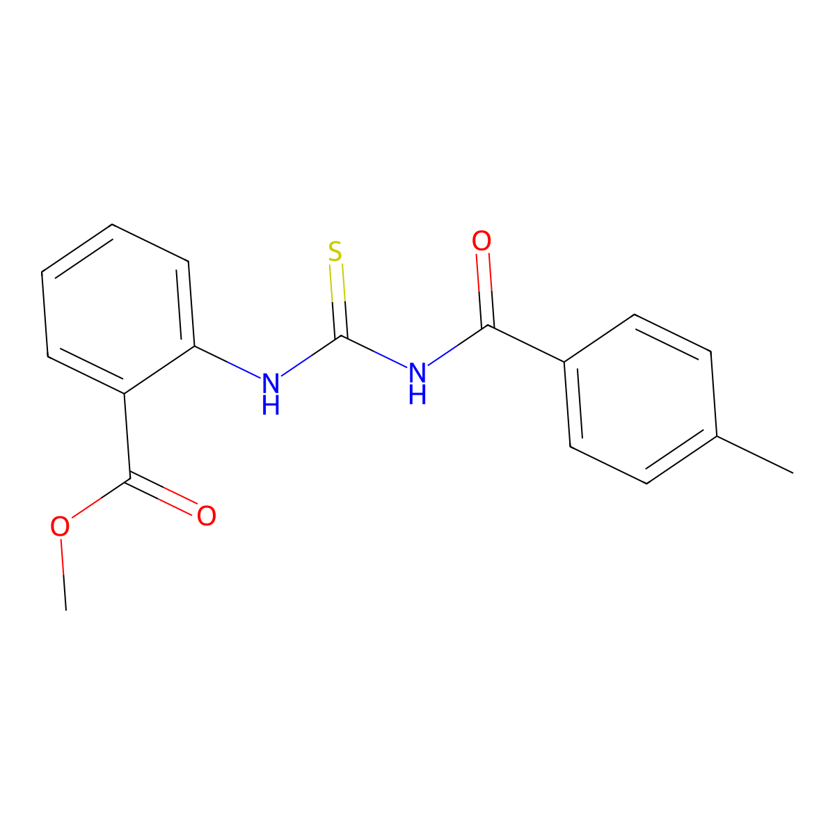 Methyl 2-({[(4-methylbenzoyl)amino]carbonothioyl}amino)benzoate molecular structure, CAS 178675-06-4