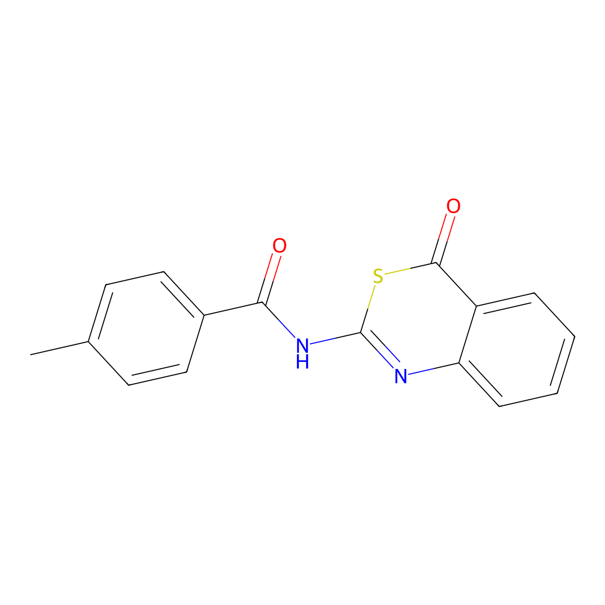 4-Methyl-N-(4-oxo-4H-benzo[d][1,3]thiazin-2-yl)-benzamide molecular structure, CAS 178675-07-5
