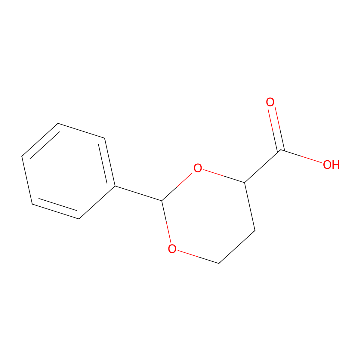 2-Phenyl-1,3-dioxane-4-carboxylic acid molecular structure, CAS 178680-96-1