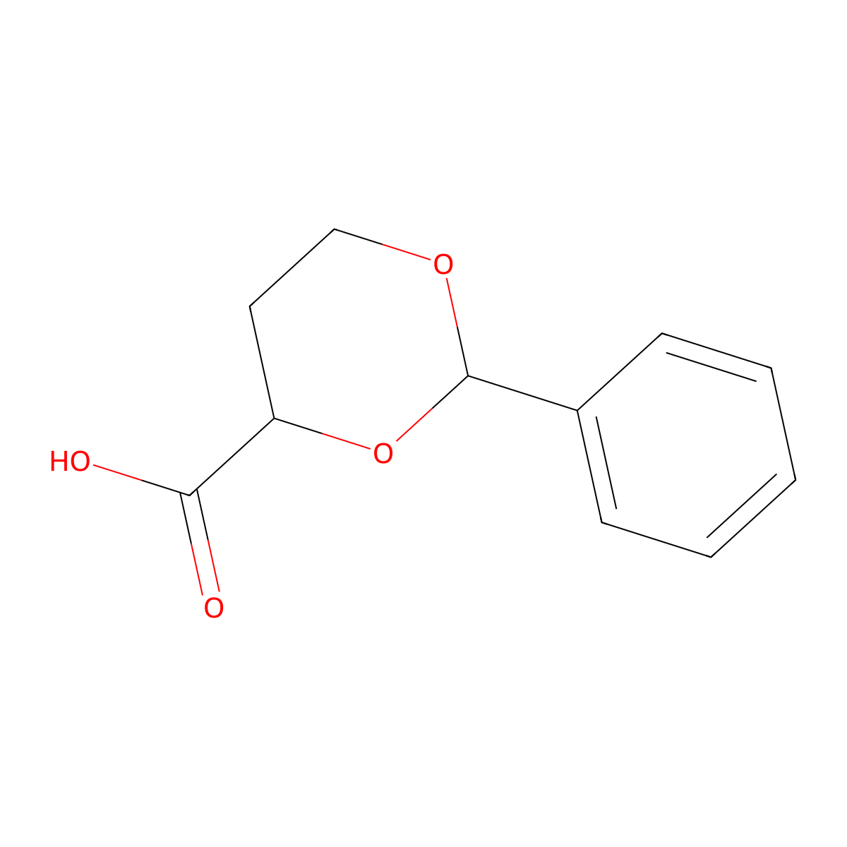 2-Phenyl-1,3-dioxane-4-carboxylic acid molecular structure, CAS 178680-96-1
