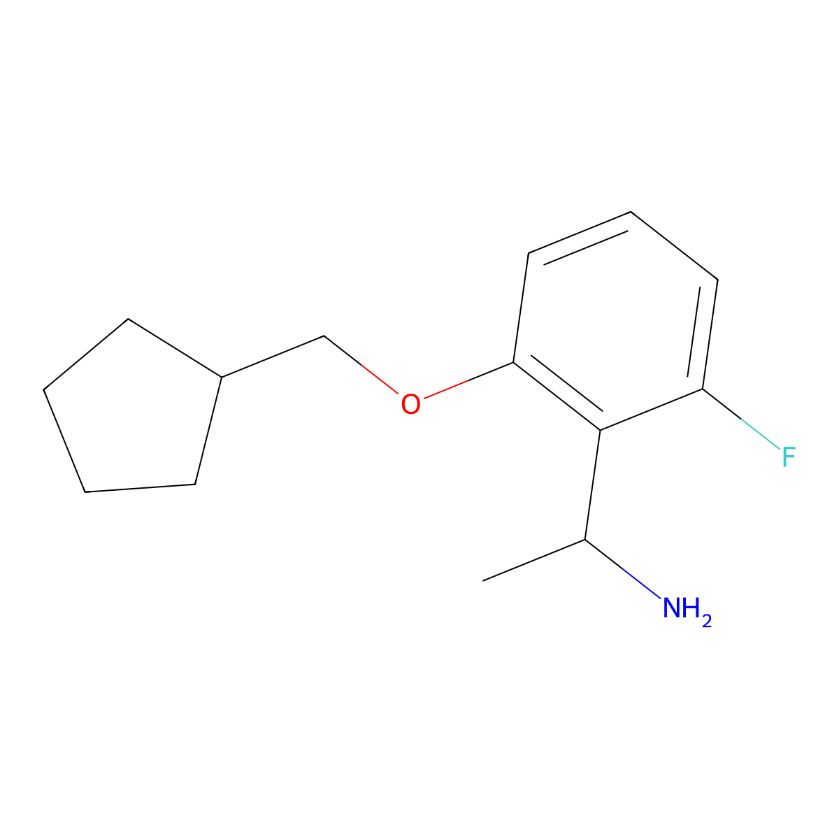 (R)-1-(2-(Cyclopentylmethoxy)-6-fluorophenyl)ethan-1-amine molecular structure, CAS 1786830-73-6