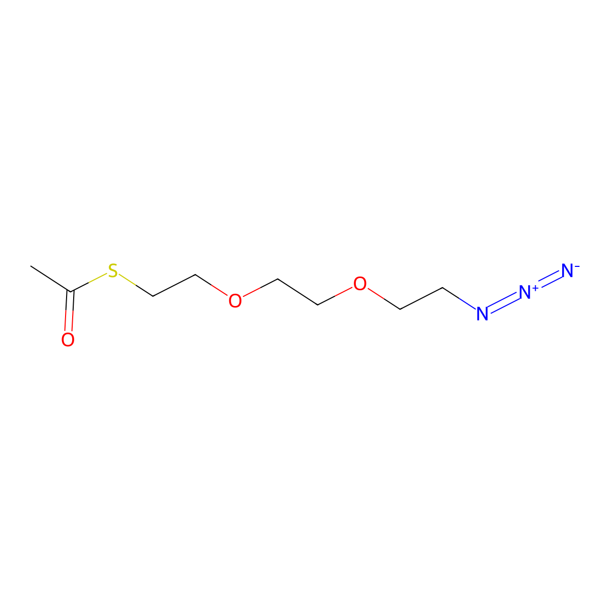 S-[2-[2-(2-azidoethoxy)ethoxy]ethyl] ethanethioate molecular structure, CAS 178685-34-2