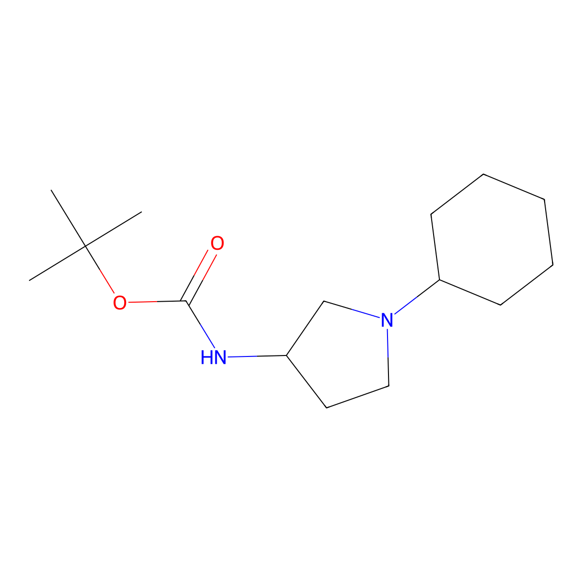 (S)-tert-Butyl 1-cyclohexylpyrrolidin-3-ylcarbamate molecular structure, CAS 178688-10-3