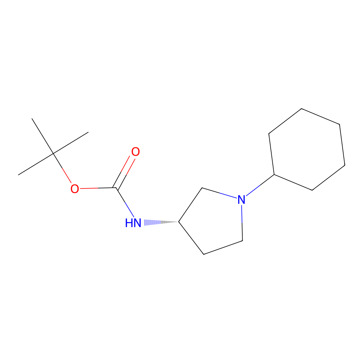 (S)-tert-Butyl 1-cyclohexylpyrrolidin-3-ylcarbamate molecular structure, CAS 178688-10-3