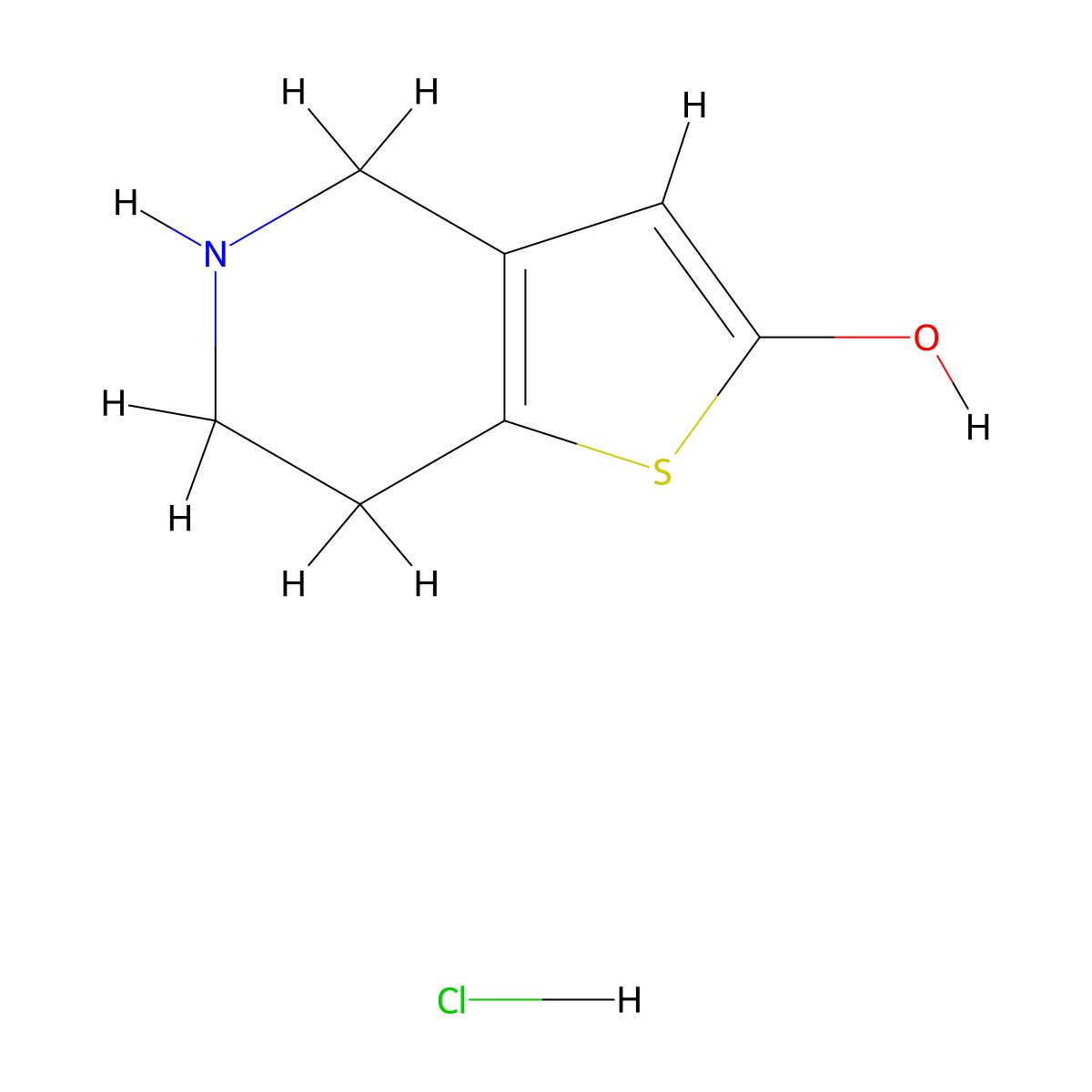 4,5,6,7-Tetrahydrothieno[3,2-c]pyridin-2-ol hydrochloride molecular structure, CAS 178688-42-1