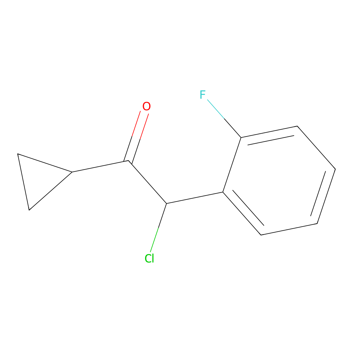 2-Chloro-1-cyclopropyl-2-(2-fluorophenyl)ethan-1-one molecular structure, CAS 178688-43-2