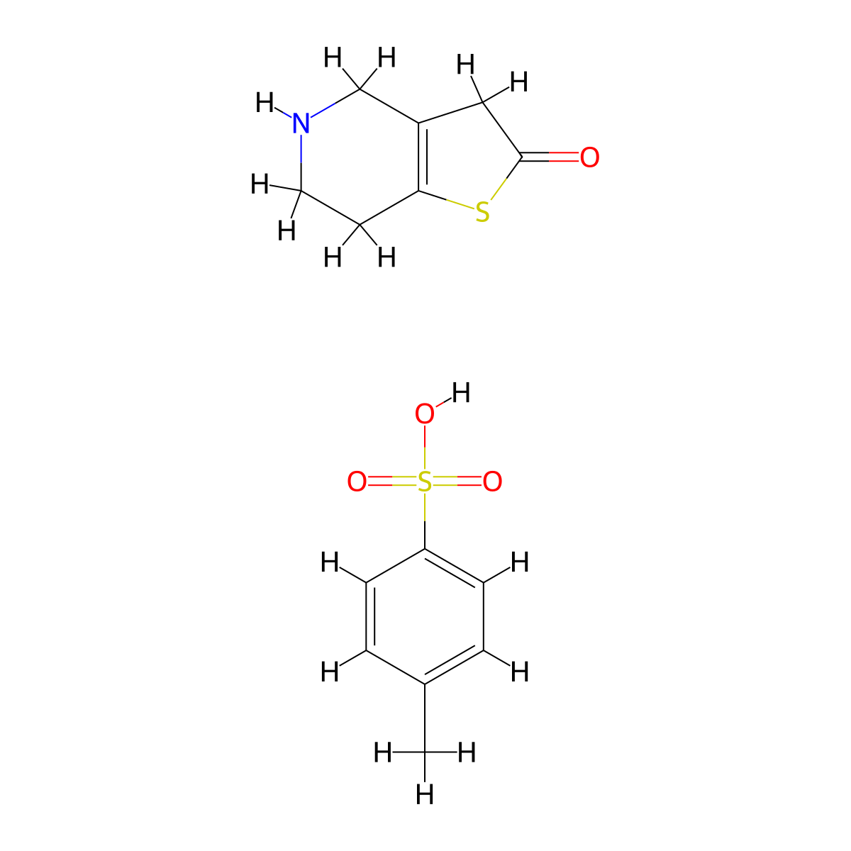 4,5,6,7-Tetrahydrothieno[3,2-c]pyridin-2(3H)-one 4-methylbenzenesulfonate molecular structure, CAS 178688-49-8