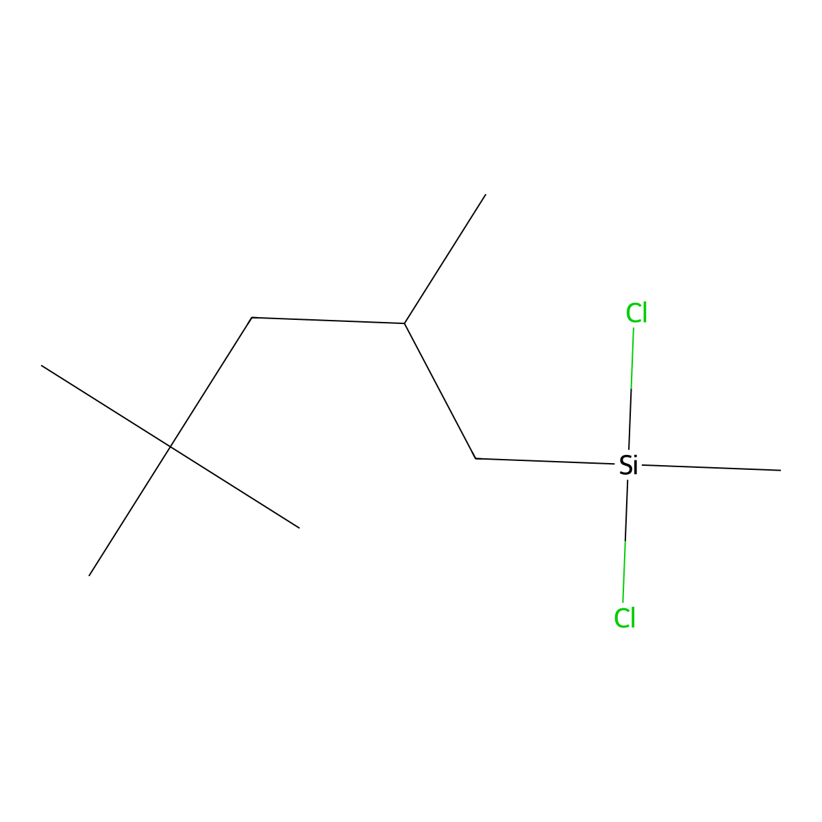 Dichloromethyl(2,4,4-trimethylpentyl)silane molecular structure, CAS 17869-31-7